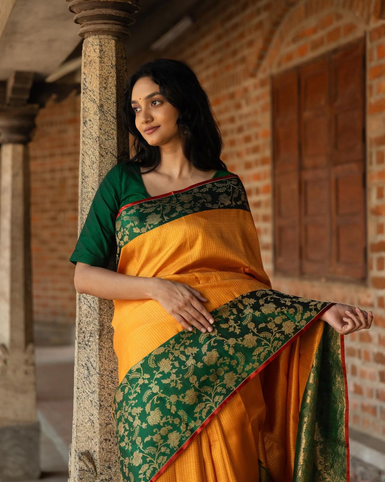 Yellow Flower By Aab Soft Lichi Silk Ocassion Wear Saree Suppliers In India
